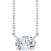 14 Karat White Gold Natural White Sapphire Necklace 18 Inch, 7x5mm - $1,041