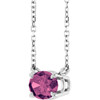 Sterling Silver Natural Pink Tourmaline Necklace 18 Inch - $459