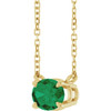 14 Karat Yellow Gold Lab Grown Emerald Necklace 18 Inch, 7x5mm - $844