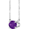 14 Karat White Gold Natural Amethyst Necklace 18 Inch, 8x6mm - $817