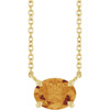 14 Karat Yellow Gold Natural Citrine Necklace 18 Inch, 8x6mm - $812