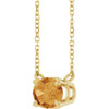 14 Karat Yellow Gold Natural Citrine Necklace 18 Inch, 8x6mm - $812
