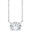 14K White Natural White Sapphire 18" Necklace