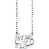 14 Karat White Gold Natural White Sapphire Necklace 18 Inch, 8x6mm - $2,197