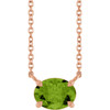 14 Karat Rose Gold Natural Peridot Necklace 18 Inch, 8x6mm - $650