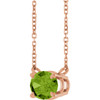 14 Karat Rose Gold Natural Peridot Necklace 18 Inch, 8x6mm - $650