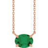 14 Karat Rose Gold Lab Grown Emerald Necklace 18 Inch, 8x6mm - $780