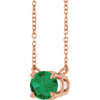 14K Rose Lab-Grown Emerald 18" Necklace