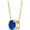 14 Karat Yellow Gold Lab Grown Blue Sapphire Necklace 6mm, 16-18 Inch - $1,168