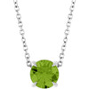 14K White 6 mm Natural Peridot 16-18" Necklace