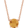 14K Rose 6 mm Natural Citrine 16-18" Necklace