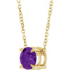 14 Karat Yellow Gold Natural Amethyst Necklace 6mm, 16-18 Inch - $602