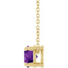 14K Yellow 6 mm Natural Amethyst 16-18" Necklace