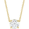 14 Karat Yellow Gold Natural White Sapphire Necklace 6mm, 16-18 Inch - $1,326