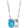 14 Karat White Gold Natural Blue Zircon Necklace 6mm, 16-18 Inch - $755