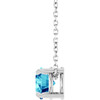 14 Karat White Gold Natural Blue Zircon Necklace 6mm, 16-18 Inch - $755