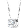 Platinum Natural White Sapphire Necklace 6mm, 16-18 Inch - $1,842