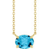 14K Yellow Natural Aquamarine 18" Necklace