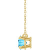 14 Karat Yellow Gold Natural Aquamarine Necklace 18 Inch, 8x6mm - $1,081