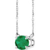 Platinum Natural Emerald 18" Necklace