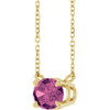14K Yellow Natural Pink Tourmaline 18" Necklace