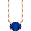 14K Rose Lab-Grown Blue Sapphire 18" Necklace
