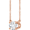 14K Rose Natural White Sapphire 18" Necklace