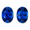 1.82 Carat Matching Royal Blue Sapphire Gems, Oval Cut Pair, 6.9 x 5 mm|$3053