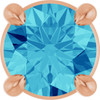 14 Karat Rose Gold 4 mm Natural Blue Zircon Gemstone Pendant | $191