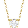 14 Karat Yellow Gold Natural White Sapphire Necklace 5mm, 16-18 Inch - $956