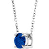 Platinum Lab Grown Blue Sapphire Necklace 5mm, 16-18 Inch - $2,049