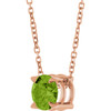 14K Rose 6 mm Natural Peridot 16-18" Necklace