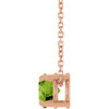 14K Rose 6 mm Natural Peridot 16-18" Necklace