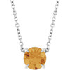 Platinum 6 mm Natural Citrine 16-18" Necklace
