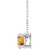 Platinum 6 mm Natural Citrine 16-18" Necklace