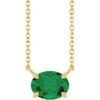 14 Karat Yellow Gold Lab Grown Emerald Necklace 18 Inch, 8x6mm - $935