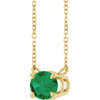 14 Karat Yellow Gold Lab Grown Emerald Necklace 18 Inch, 8x6mm - $935