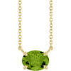 14 Karat Yellow Gold Natural Peridot Necklace 18 Inch, 8x6mm - $638