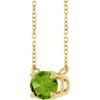 14K Yellow Natural Peridot 18" Necklace