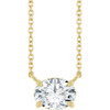 14 Karat Yellow Gold Natural White Sapphire Necklace 18 Inch, 8x6mm - $2,211