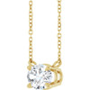 14 Karat Yellow Gold Natural White Sapphire Necklace 18 Inch, 8x6mm - $2,211