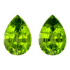 9.71 Carat Matching Lime Green Peridot Gems, Pear Cut Pair, 13 x 8.8 mm|$4176