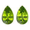 5.61 Carat Matching Lime Green Peridot Gems, Pear Cut Pair, 11.4 x 7.4 mm|$1448
