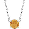 Sterling Silver 5 mm Natural Citrine 16-18" Necklace