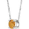Sterling Silver Natural Citrine Necklace 5mm, 16-18 Inch - $201