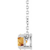Sterling Silver Natural Citrine Necklace 5mm, 16-18 Inch - $201