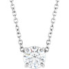 14 Karat White Gold Natural White Sapphire Necklace 5mm, 16-18 Inch - $987