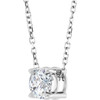 14 Karat White Gold Natural White Sapphire Necklace 5mm, 16-18 Inch - $987