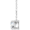 14 Karat White Gold Natural White Sapphire Necklace 5mm, 16-18 Inch - $987