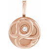 14K Rose .015 CT Natural Diamond Chinese Zodiac Snake Pendant